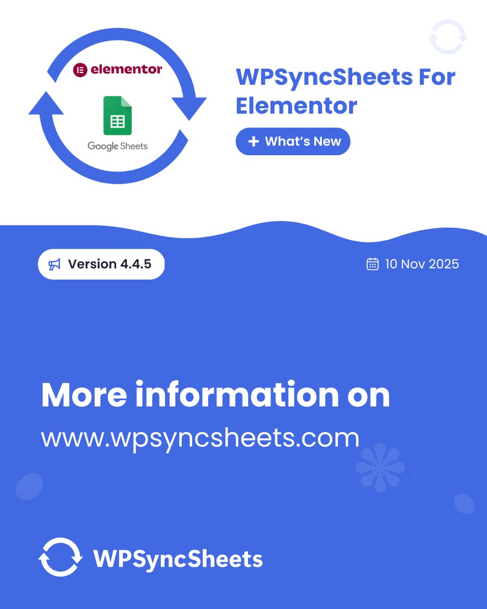 wpsyncsheets's tweet image. WPSyncSheets For Elementor Version - 4.4.5

✅ “Leave a Review” Functionality.

🌍 wpsyncsheets.com/wpsyncsheets-f…

#wpsyncsheets #googlesheets #wordpress #elementor