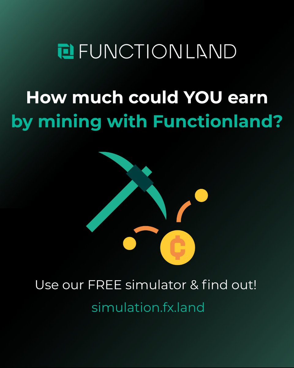 functionland's tweet image. Unlock your potential with our Fula Network Mining Simulator.
Enter your storage capacity, power costs and current token value – and see how your earnings could stack up.
🚀 Why try it?
Visualise monthly/yearly rewards from mining on Functionland.
Explore how storage size and…