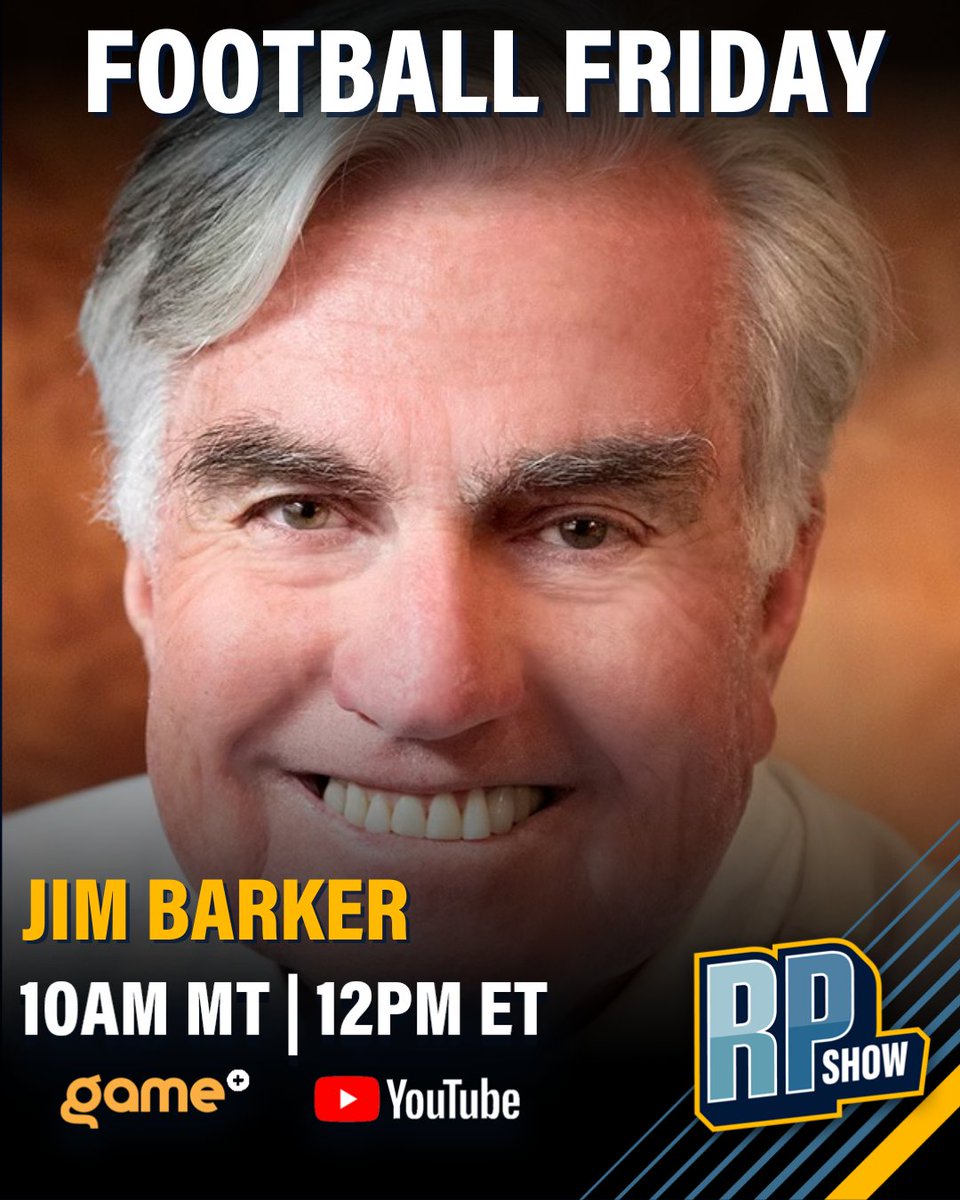 RodPedersenShow's tweet image. 🏈 Football Friday on the @RodPedersenShow!

Jim Barker joins Rod to talk CFL, NFL &amp;amp; more!

📺 Watch: @GamePlusNetwork | Silver State Sports &amp;amp; Entertainment Network (6pm PDT)
▶️ YouTube: loom.ly/6bcCYFE
🎧 Listen: Mission Radio
⏰ 10AM MT | 12PM ET
#RPShow #FootballFriday