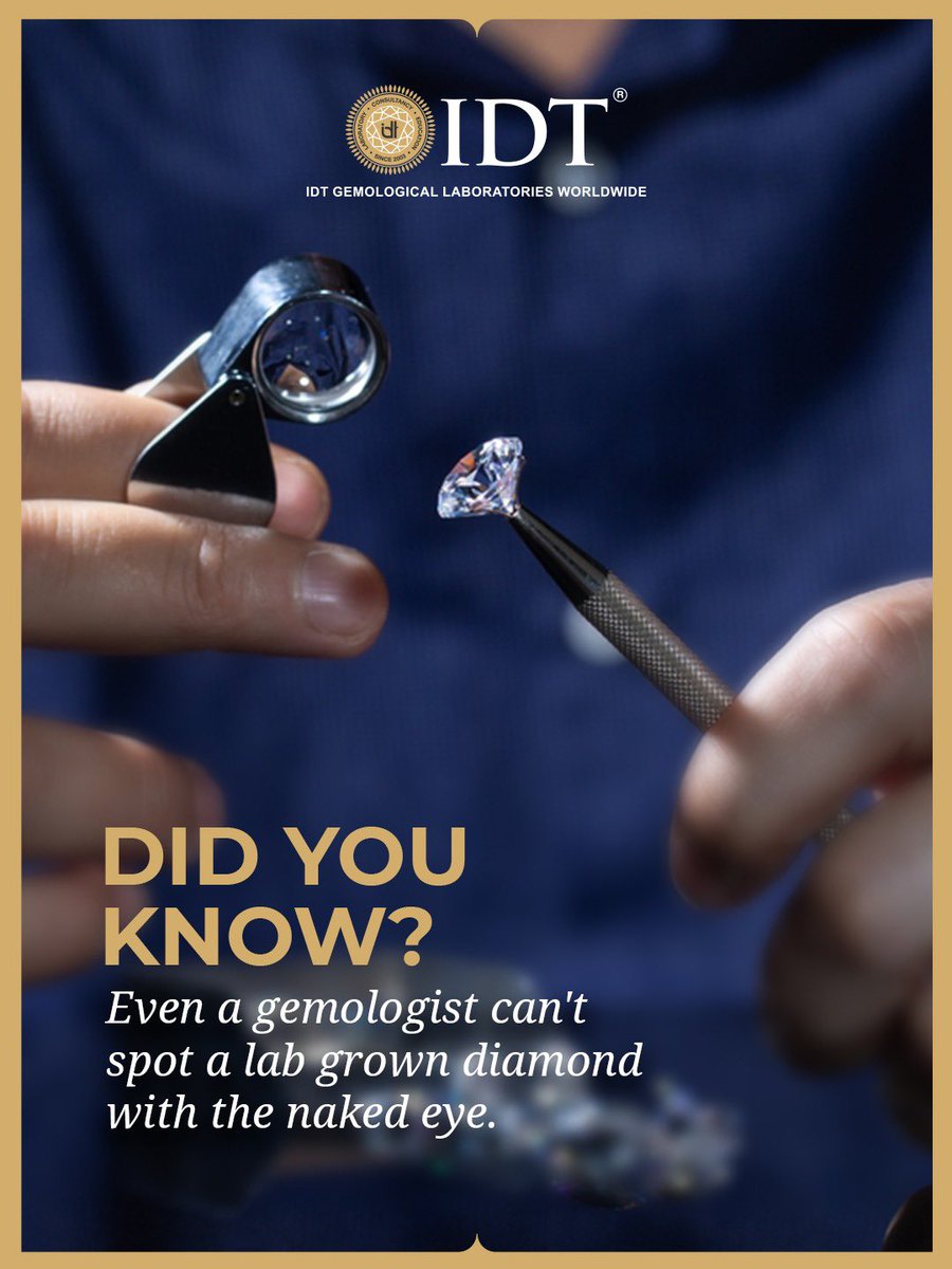 IDTWORLDWIDE's tweet image. Think you can spot a lab-grown diamond? 
Think again! 

They&apos;re chemically, physically &amp;amp; optically identical to mined diamonds. Know your diamond&apos;s true origin. 
Demand IDT report proof! 

#idt #diamondtesting #labgrowndiamonds #insistonidt #trustidt #idtkaraya