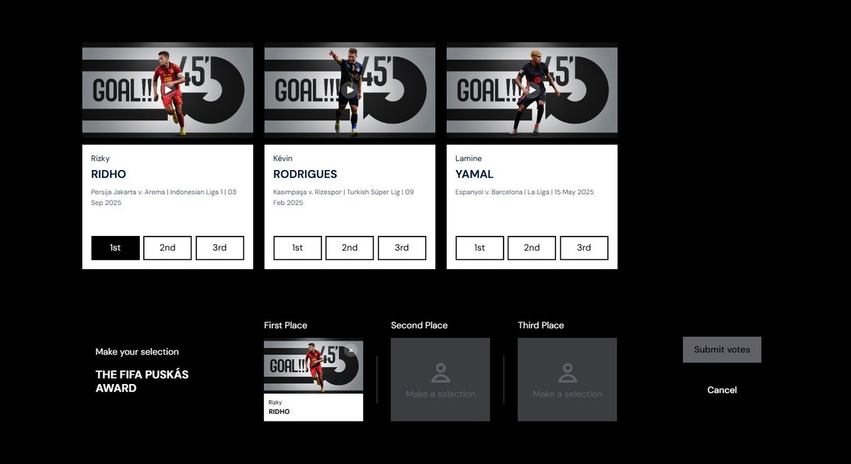 FPL_sieltam's tweet image. Dear #FPLIndonesia,

🏆 Kita kawal terus RIZKY RIDHO di kategori THE FIFA PUSKÁS AWARD

🔗 Vote di link ini
fifa.com/the-best-fifa-…

🫵 Sebarkan kawan!