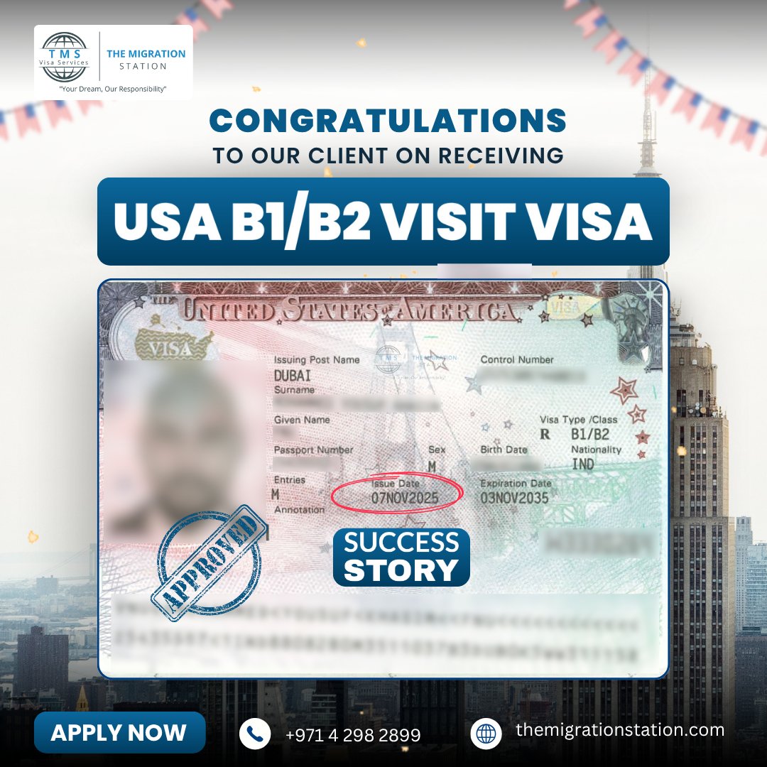 TheMigrationSt's tweet photo. The Migration Station (TMS) – Expert visa consultants helping clients achieve smooth, fast, and stress-free visa approvals. From documentation to interview guidance, we make your travel dreams a reality. 🌍✈️

📲 +971 4 298 2899 | 🌐 https://t.co/l35dsZNqIc

#VisaExperts #USVisa https://t.co/p4nLwRJ0lx