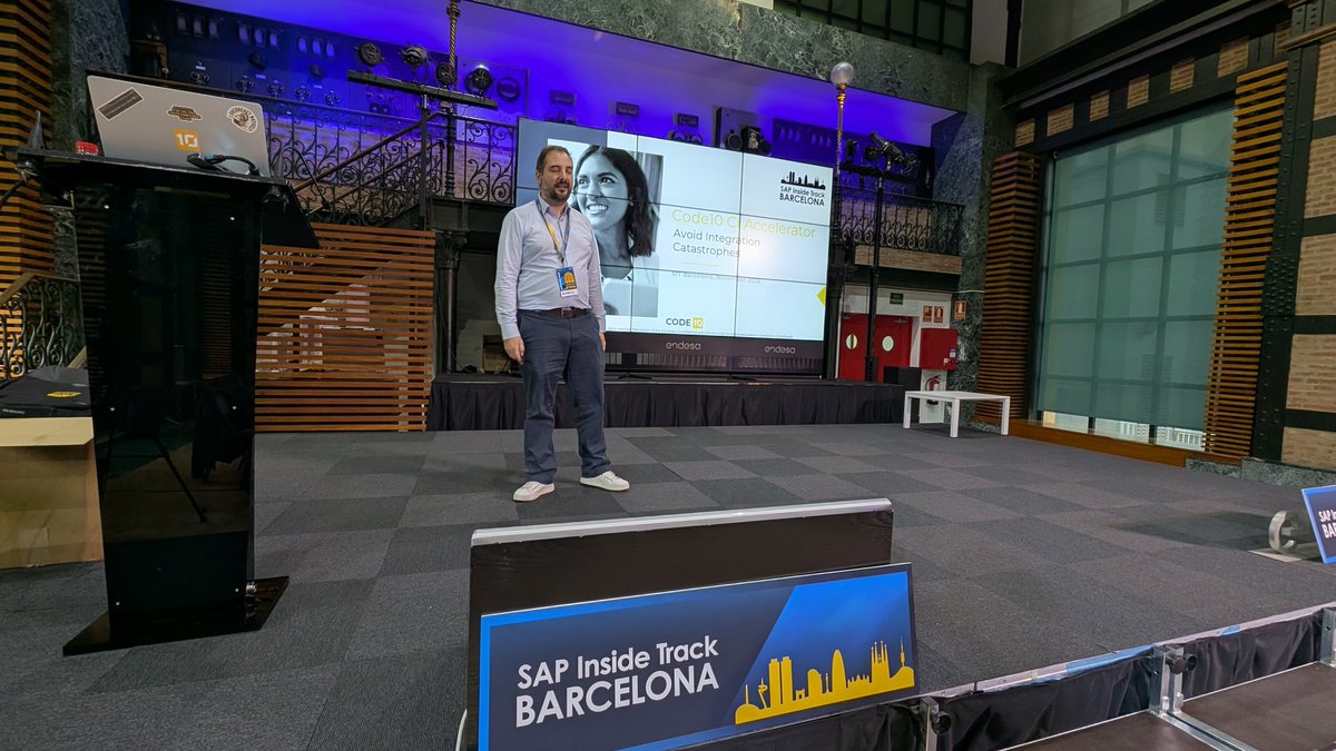 sitbarcelona's tweet image. 🚀 Live at #SITBCN !
Antonio Valladares from #Code10 is showing how their CI Accelerator helps prevent integration failures with #SAP, simplifying development, automation, and cloud integration flows.
A super practical session for anyone dealing with complex SAP landscapes!
