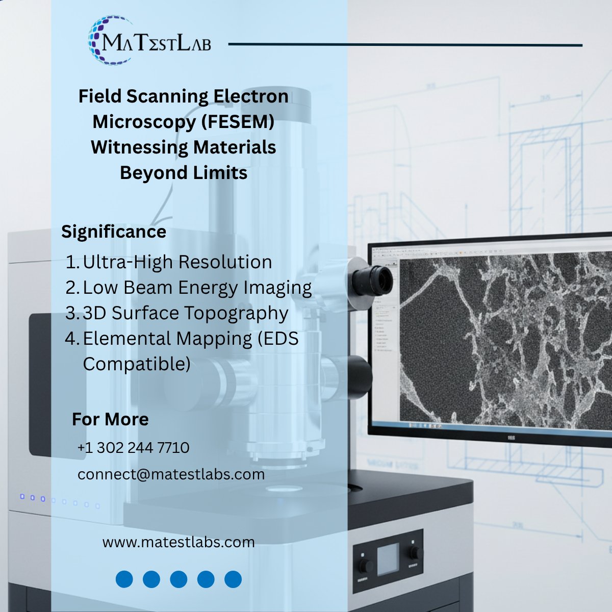 MaTestlabsInc's tweet image. Field Scanning Electron Microscopy (FESEM) has become a transformative tool in modern material characterization. 

#fesem #electronmicroscopy #materialtesting