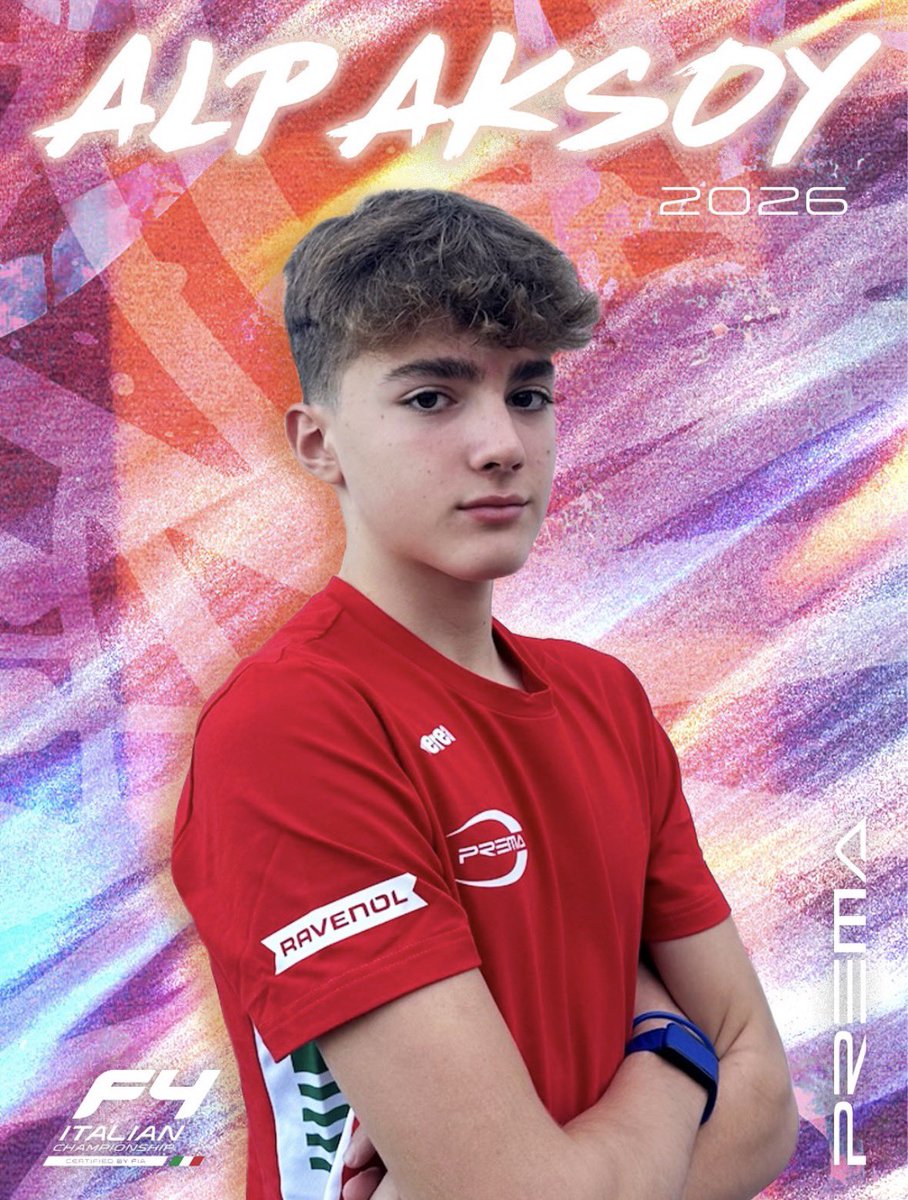 illan_se's tweet image. Alp Aksoy rejoint Prema pour 2026 ! ✅

Le pilote de 15 ans participera à sa première saison en monoplace avec les championnats de F4 Italienne et l’E4.

#ItalianF4 #E4