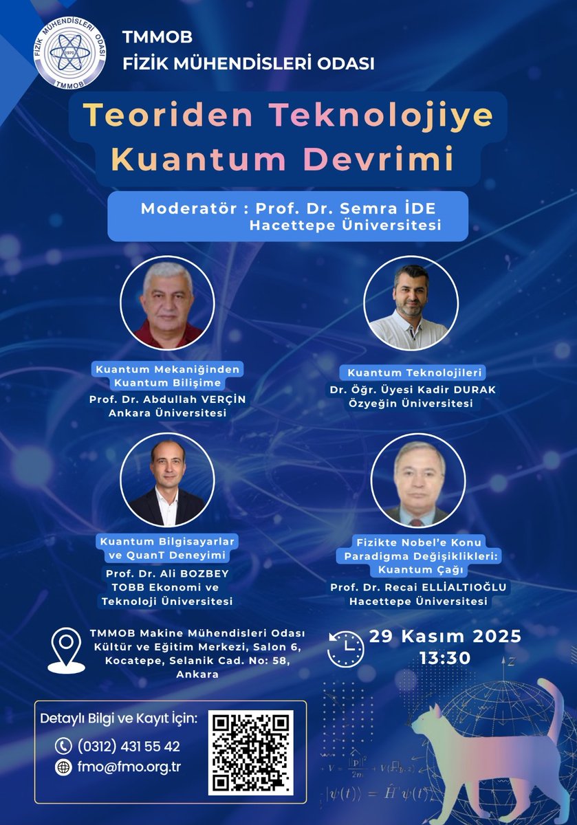 Odamız, 29 Kasım günü saat 13.30'da Ankara'da bulunan genel merkezimizde, "Teoriden Teknolojiye Kuantum Devrimi" başlıklı söyleşı gerçekleştirecektir.