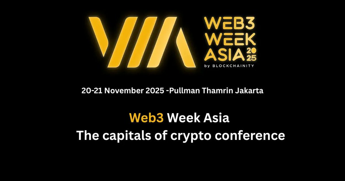 CoinpediaEvents's tweet image. Web3Week Asia 2025 in Jakarta is where top minds quietly close deals, share hidden strategies, and build the next wave of #Web3 power.

#CoinpediaEvent #Web3Event
events.coinpedia.org/web3week-asia-…