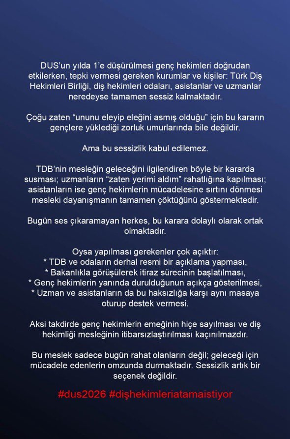 dtevadami's tweet photo. bu karardan derhal geri dönülmelidir sınavın sistemi sınava 5 ay kala değiştirilemez insanların emeği göz ardı edilemez sık sık rt yaparsak sevinirim #dus2026 #dişhekimleriatamaistiyor https://t.co/hAZdPLhqqw
