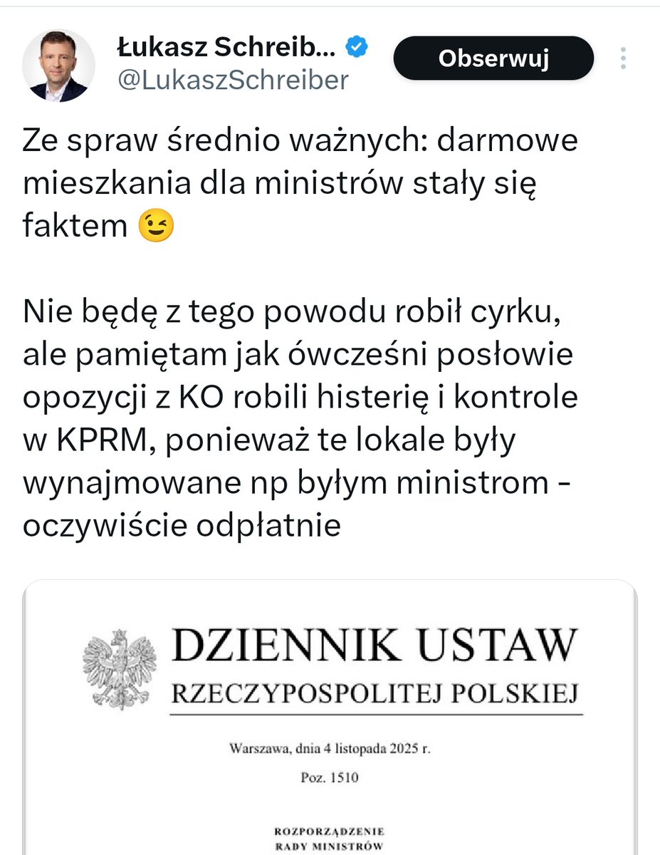 mr_tomashshelby's tweet image. Halucynacje Glińskiego, Shreibnera i reszty tej  pisowskiej bandy,  że rozporządzenie oznacza „ukrytą podwyżkę” i darmowe mieszkania dla ministrów oraz wicepremierów, są niezgodne z treścią faktycznego aktu prawnego. To typowa propaganda i dezinformacja

- Twierdzenie o…