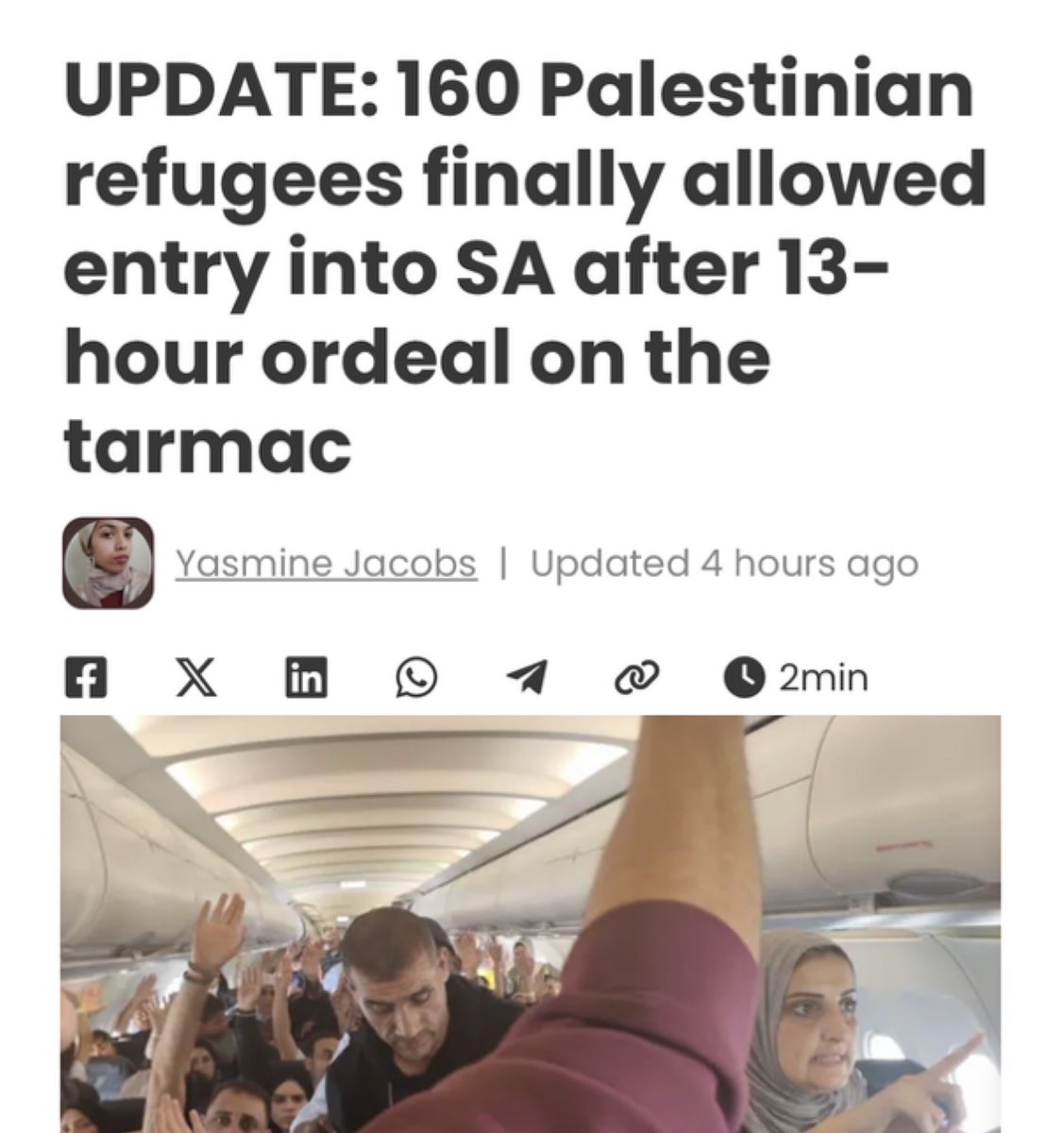 IsraelinSA's tweet image. Breaking news: Israel never stamps passports on exit!

&quot;Sooliman explained that the crisis arose because Israeli authorities refused to stamp the refugees’ passports on exit..&quot;

But don’t let standard procedure get in the way of a good drama.
