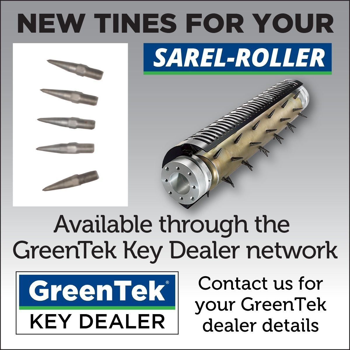 GreenTekGroup's tweet photo. Help your greens drain with a new set of spikes for your Thatch-Away Sarel Roller cassettes!
Available through the @GreenTek dealer network.
https://t.co/agEizPNmiS+
#ThatchAway #ThatchAwaying #greenkeeping #turfcare #aeration https://t.co/X7DgefLWFi