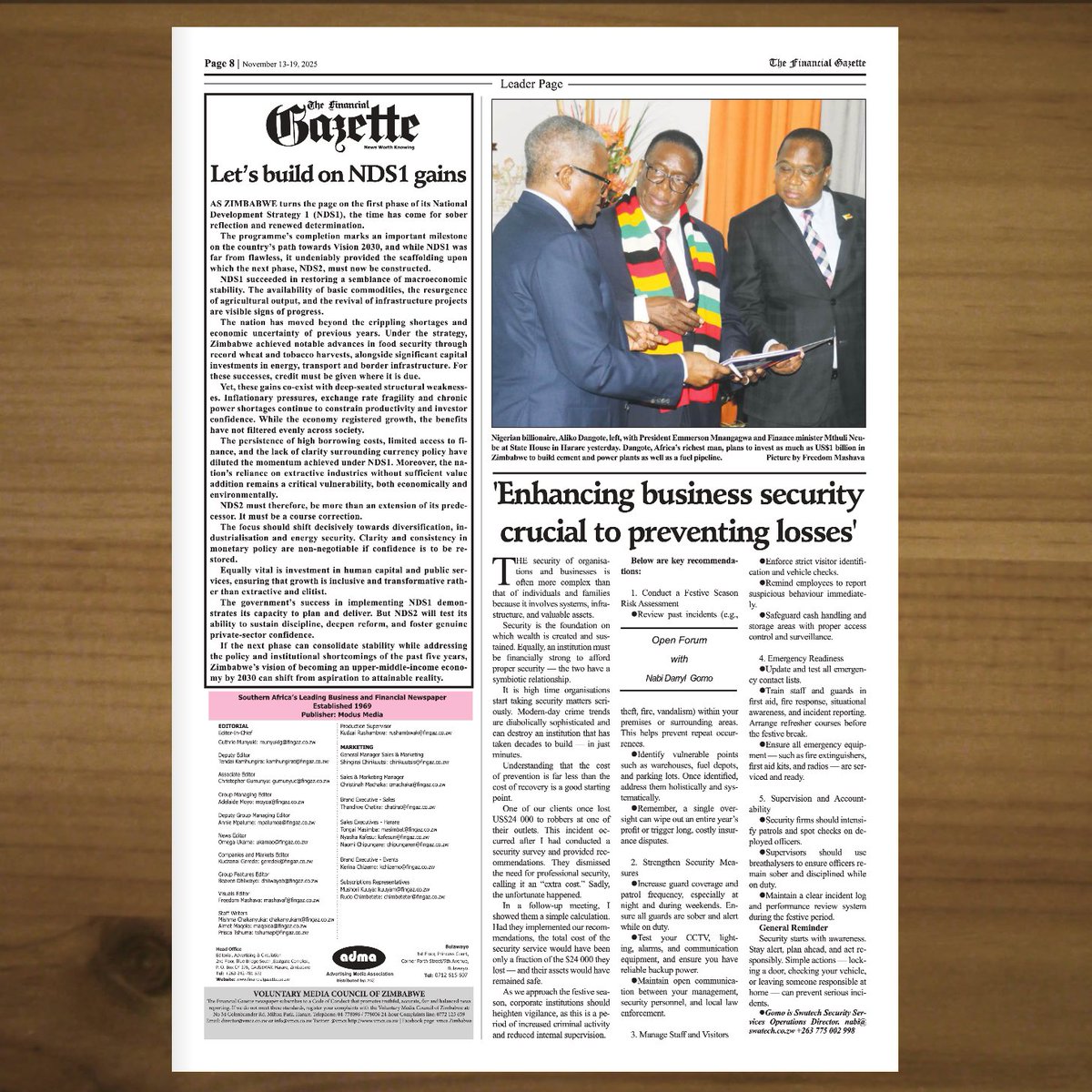 SwatechSecurity's tweet image. 📍Check out this week’s @FingazLive 
Our Operations Director, Nabi Darryl Gomo, shares valuable insights on the importance of strengthening business security to prevent losses and protect your assets.
#SwatechSecurity #BusinessSecurity #FinGaz #SafetyFirst #ProtectYourBusiness