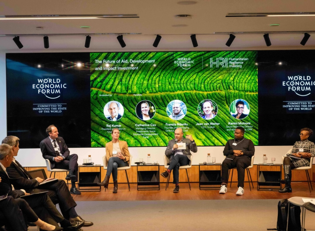 raj_devex's tweet photo. Low-aid world = urgent interest in impact investment for frontier markets. Sharp session at @wef with Catherine Cax, Francis Nderitu, Jean van Wetter, @myAzimia on rethinking how aid and investment work together. The question: will we move fast enough? https://t.co/PDKfYzWzyn