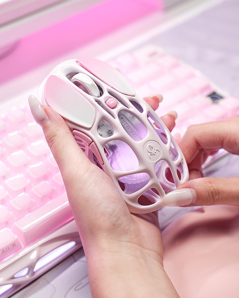 GravaStar Mercury M1 Pro ゲーミングマウス ピンク New Arrival! Meet the Sakura Pink Mercury M1 Pro gaming mouse