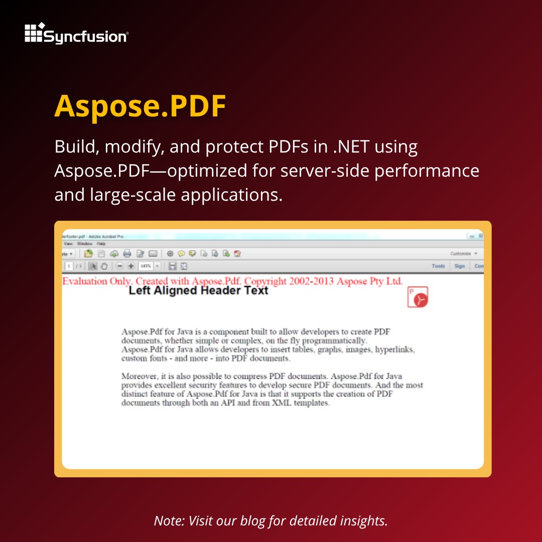 Syncfusion's tweet image. Aspose.PDF
Aspose.PDF provides powerful tools for creating, editing, and securing PDFs in .NET, offering the performance and scalability required for enterprise-grade applications.
➡️ Next: IronPDF 👇
#AsposePDF #DotNet #PDF
(5/8)