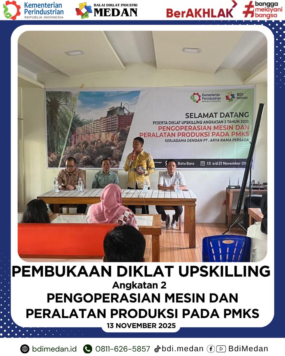 BDI_Medan's tweet image. Horas Konkwan 👋🏻👋🏻👋🏻

Pembukaan Upskilling Diklat Meningkatkan Kompetensi Pengoperasian Mesin dan Peralatan Produksi pada PMKS Angkatan 2, Bekerja sama dengan Peddys Coffee &amp;amp; Eatery di Kab. Batu Bara

#balaidiklatindustrimedan #kemenperin #bpsdmi #SDMIndustri #sdmkompeten