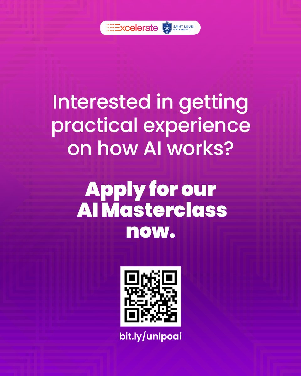 Excelerate_org's tweet image. AI runs on data, thrives on decisions, and grows with imagination.🤖

Explore all three in the AI Masterclass, exclusively for Indian undergraduates.💻

🌐Sign up now! tinyurl.com/48kzhvmt⌛
#AI #Excelerate