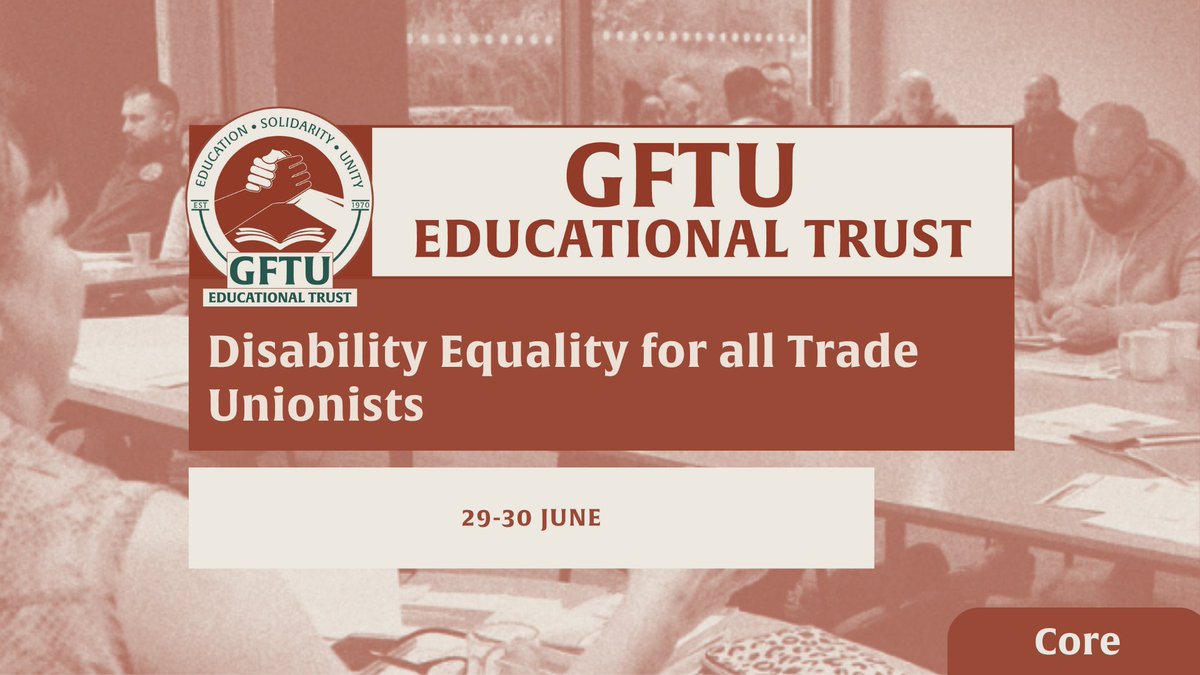 ✊ This #DisabilityHistoryMonth, we stand in #Solidarity with disabled workers. 

Disability rights are trade union rights.

Together we fight for equality, accessibility &amp; respect for all - gftuet.org.uk/courses/disabi…

#GFTU
