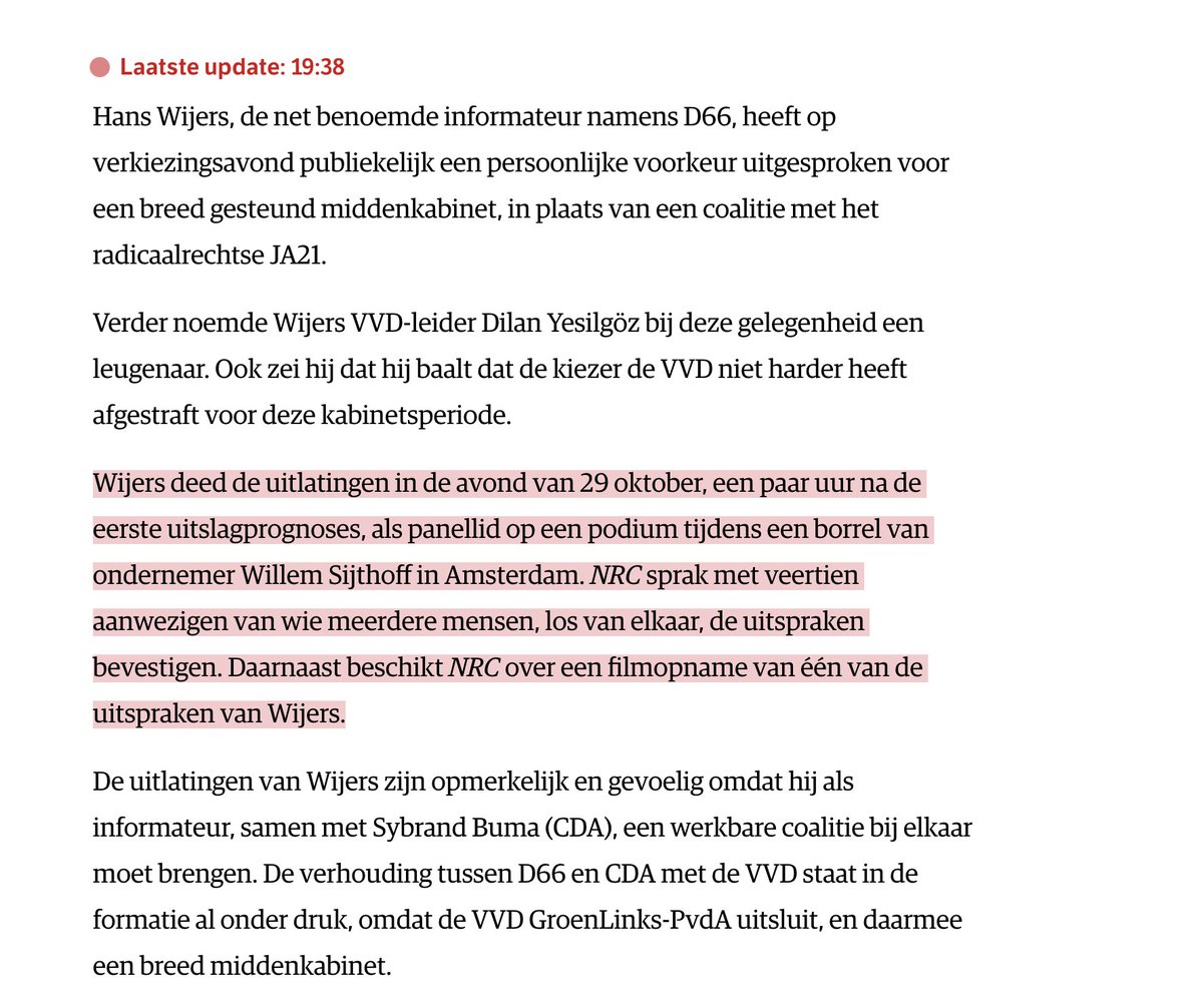ik vond dit al zo'n rare passage, dat <a href="/nrc/">NRC</a> 1 van de uitspraken op band heeft, dus de rest niet. hoezo zeg je niet gewoon om welke uitspraak dat precies gaat? hier dat stukje #wijers