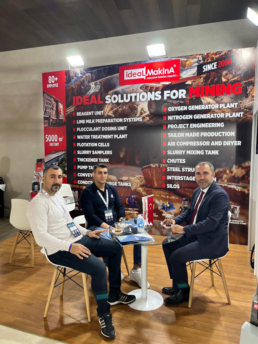 idealgrafik's tweet image. Thank you for visiting us at the 29th International Mining Congress and Exhibition of Turkey held in Antalya. We hope you were convinced by the expertise of our team and the quality of our products.

#idealmakina #IMCET #pumps #mining #nitrogengenerator #oxygengenerator #maden