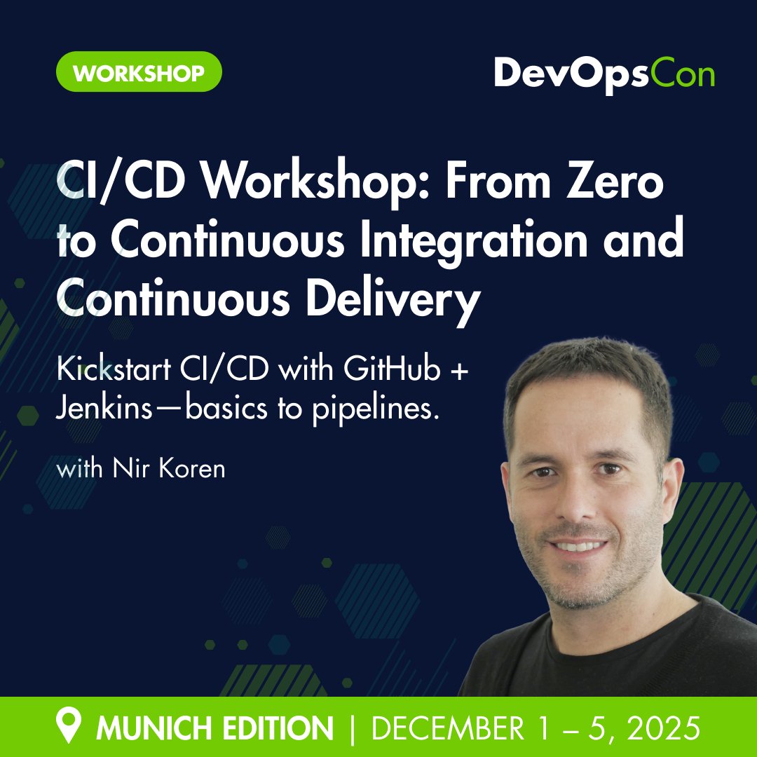 devops_con's tweet image. 💥 Get hands-on at #DevOpsCon Munich 

🚀 CI/CD Workshop – @KorenNir 
🧱 Terraform – Hands-on Workshop – @PK_Koch 
🛡️ DevOps Security with ADR – Paul Senkel &amp;amp; @sveviaurelien 
🤝 Collaborative Culture &amp;amp; Safety – @BenLinders 

📅 Dec 1–5, 2025

📖Explore full program:…