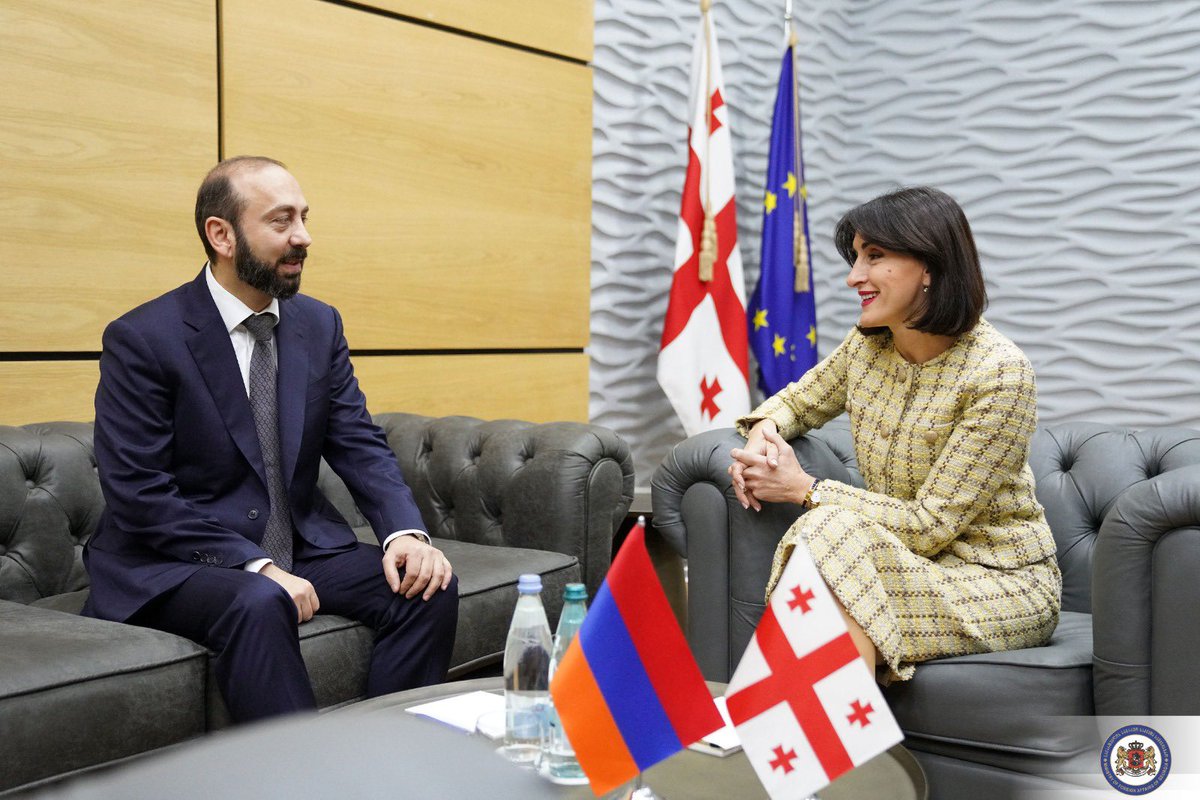 It is a true pleasure to welcome FM <a href="/AraratMirzoyan/">Ararat Mirzoyan</a>🇦🇲to🇬🇪.We had an engaging discussion on advancing our strategic partnership &amp; strengthening bilateral &amp; regional cooperation. Together, we reaffirmed our commitment to lasting peace, stability, &amp; prosperity throughout the region