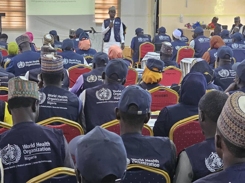 WHO NEZ_Yobe State Surge Capacity Cascade Training of LGA Facilitators and Field Volunteers commenced today at Desert Hall Damaturu.
The State Coordinator <a href="/hamisudama/">Hamisu Alhassan Dama</a> is delivering the opening remarks and objectives of the training