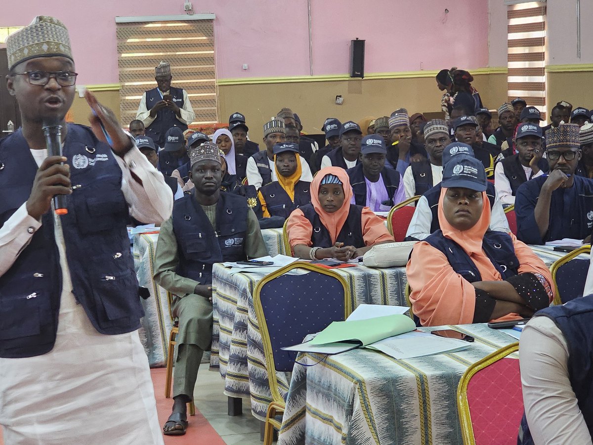 hamisudama's tweet photo. WHO NEZ_Yobe State Surge Capacity Cascade Training of LGA Facilitators and Field Volunteers commenced today at Desert Hall Damaturu.
The State Coordinator @hamisudama is delivering the opening remarks and objectives of the training https://t.co/IhCnwtPcgO