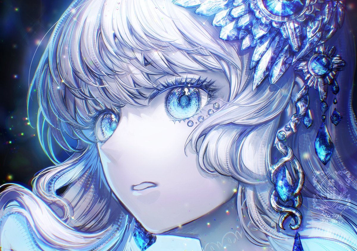 「氷晶のように #創作 #illustration」|構造飾(かざる) @お仕事募集中のイラスト
