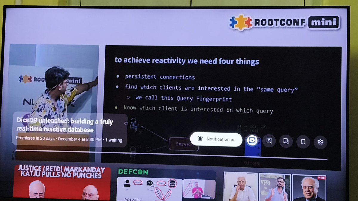 <a href="/HasgeekTV/">Hasgeek TV</a> made it to my Youtube recommendations for a live event 3 weeks away, yay.
<a href="/thedicedb/">DiceDB</a>