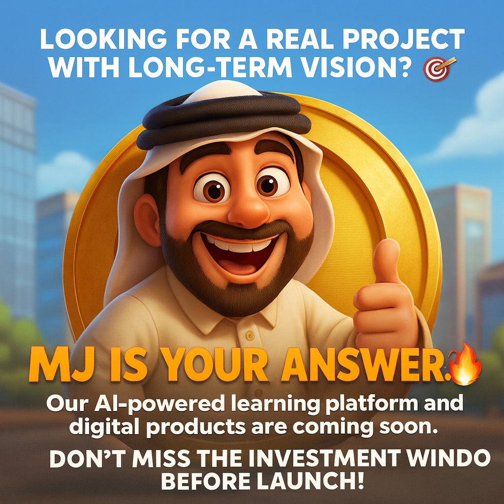 nar1370's tweet photo. 🎯 Looking for a real project with long-term vision?
MJ is your answer.
Our AI-powered learning platform and digital products are coming soon.
🔥 Don’t miss the investment window before launch!

https://t.co/W3vAbra9Xn

#sidrachain #Sidra  #sda #sidradex #BNB #BSC #NFT https://t.co/GebiNAlbmg