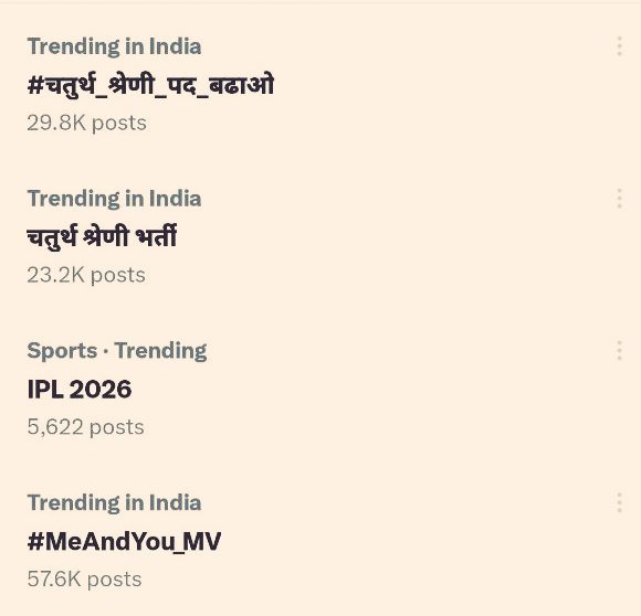 #चतुर्थ_श्रेणी_पद_बढ़ाओ पूरे देश में ट्रेडिंग में, यह है युवाओं की ताकत ✌️
