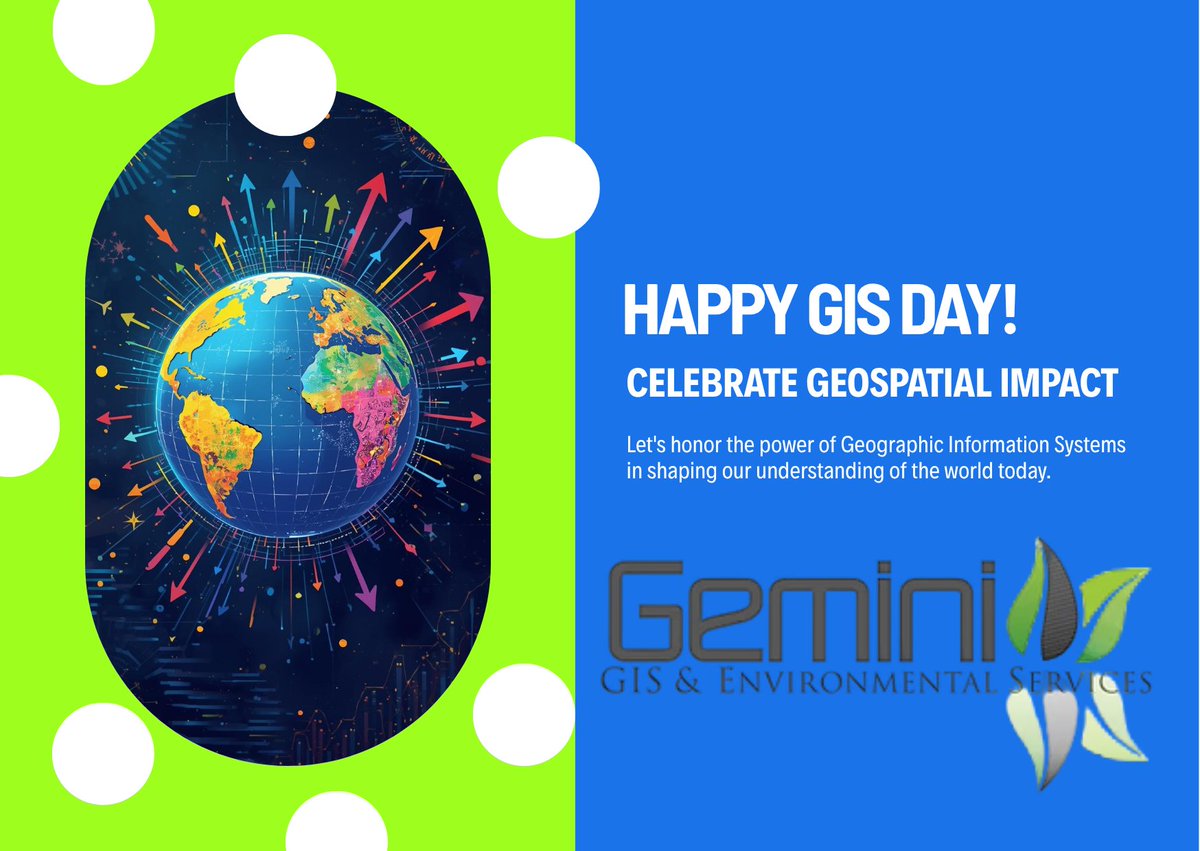 GeminiGIS's tweet photo. 🎉 Happy GIS Day!
Celebrating the power of geospatial technology to shape a better world.
GGES is proud to be part of the movement.
#GISDay #GGES #GeospatialForGood https://t.co/eS76hr8WH8