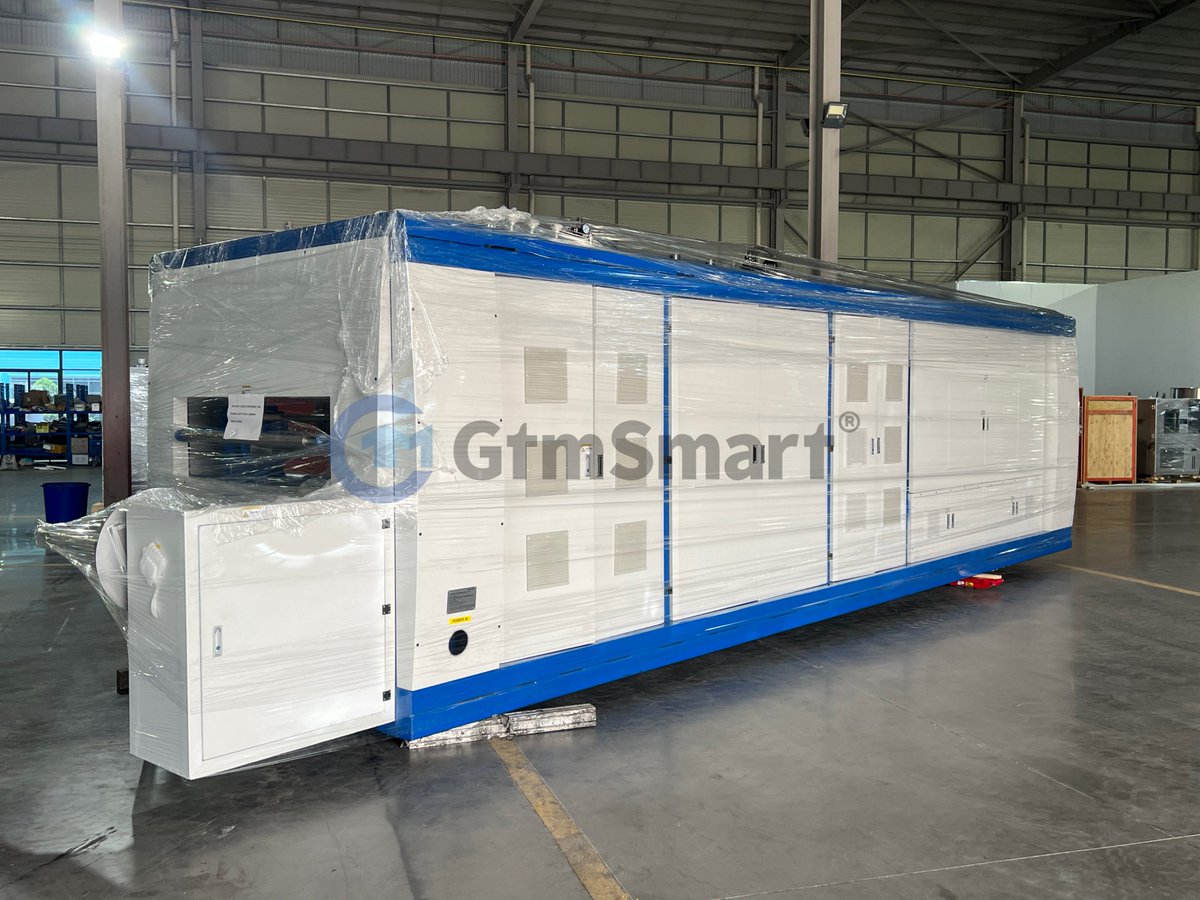 Gtmsmart1's tweet photo. 🚛 Our latest custom plastic thermoforming machine has passed its final tests with flying colors and is now beginning its journey to a fantastic customer.

This thermoforming machine is tailored to our client's specific production needs🌟
#Thermoforming #CustomMachine #Packaging https://t.co/xdOKmr59WJ