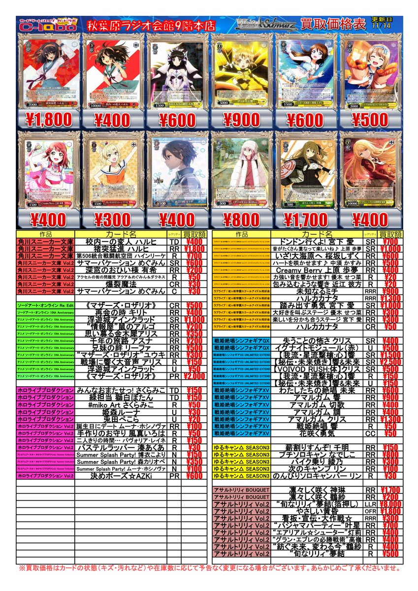 ◇ #ヴァイスシュヴァルツ 買取情報◇ とびっきりのワンショット！ 山