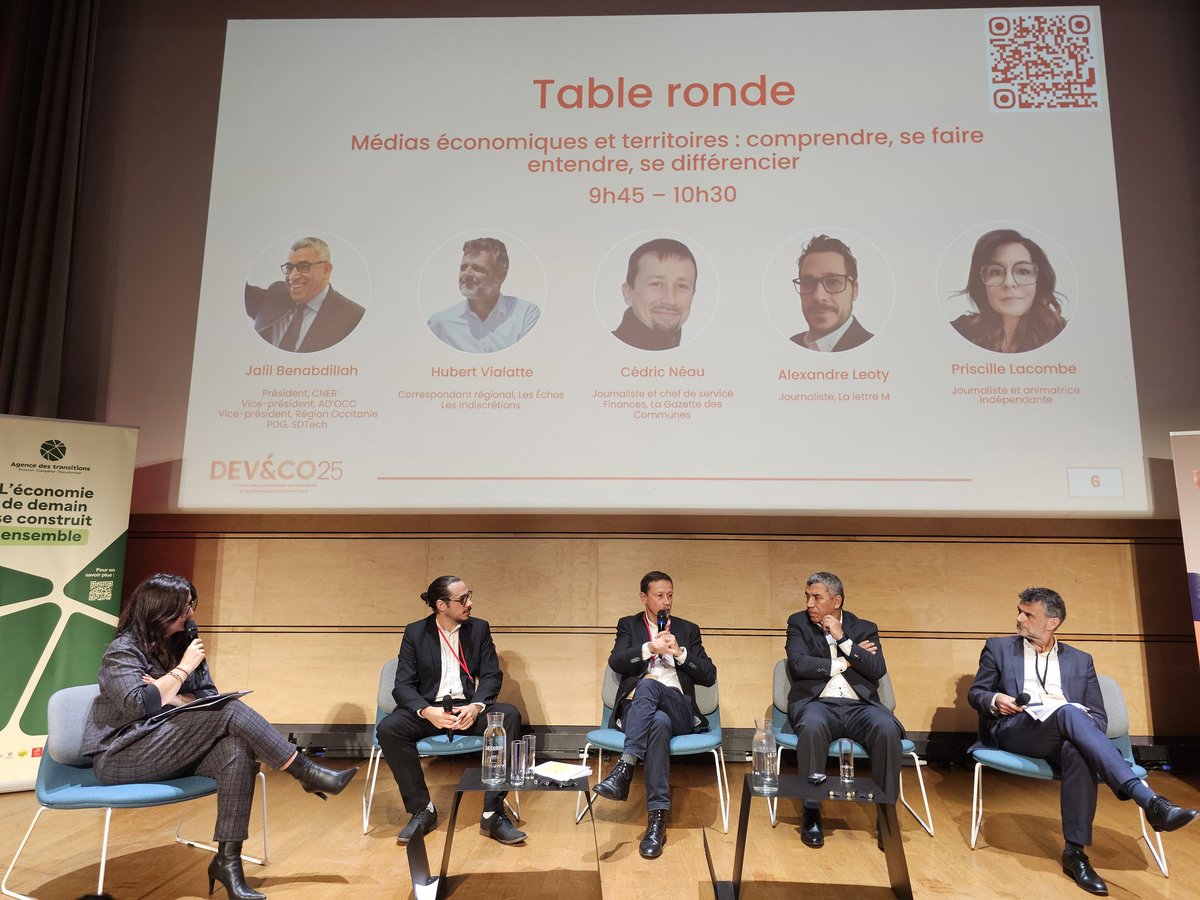 #valdoise / #iledefrance / #ChooseIDF / #cner / #DevCo2025 / #Ceevo95 : Participation du CEEVO à la table-ronde "Médias économiques et territoires : comprendre, se faire entendre, se différencier" au Forum Dev&amp;Co 2025 organisé par le CNER à Montpellier - forum-deveco.fr