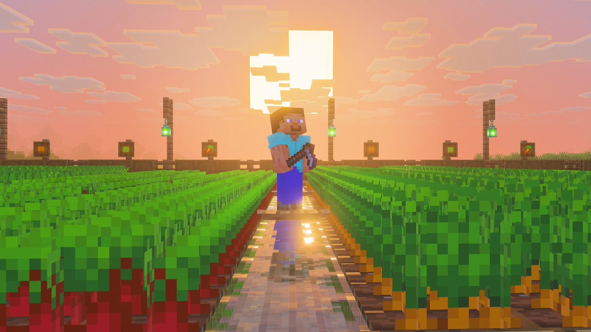 minecraftjapan's tweet image. 農家の朝は早い🧑‍🌾