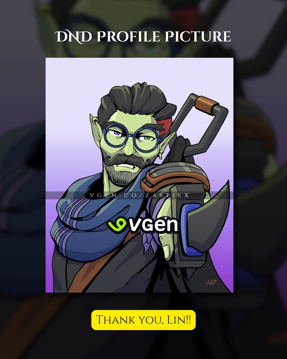 Another #DnDcharacter commissioned by <a href="/GuardianGiggles/">Lin “Giggles” | VTuber</a> on #VGen a few months ago.😊
 Now the campaign has run for 7 sessions on <a href="/RBeyondRolls/">RealmsBeyondRolls</a> 🤩
