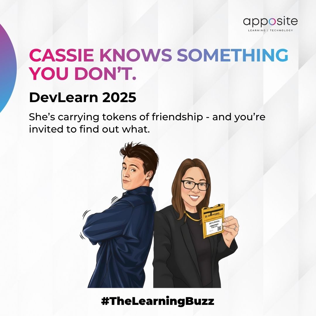 AppositeSol's tweet image. Our Learning Buzz thought partner, Cassie Nii, is at DevLearn 2025.
We’ve packed some Learning Buzz goodies as a token of the collaboration, laughter, and ideas we’ve shared along the way.

#TheLearningBuzz #DevLearn2025 #LearningFriends #AppositeLearningSolutions #AIInLearning