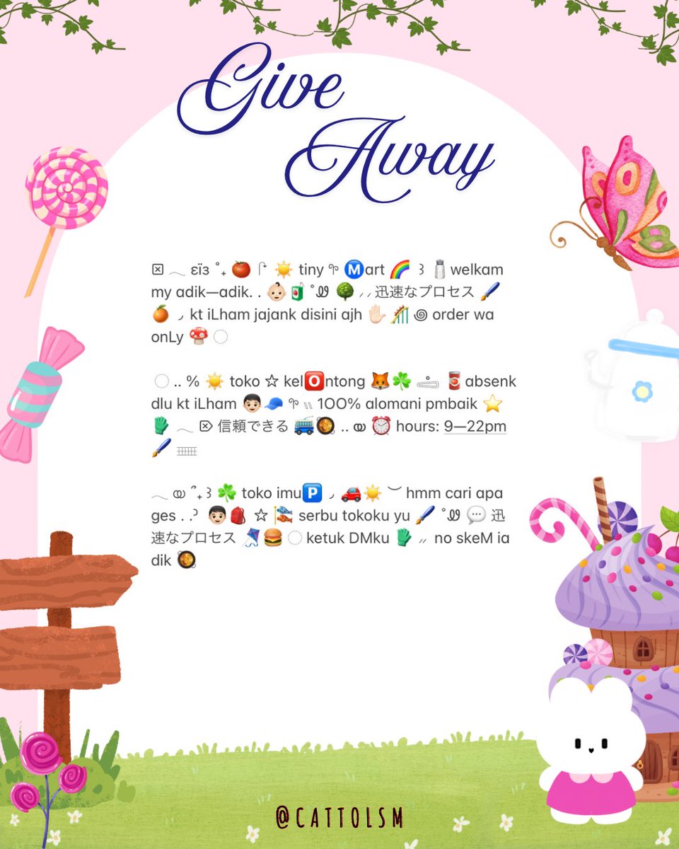 ⣠ ︵  ♥︎  GiVEAWAY ALERT! &lt;3 ⭐️🎀  ⢸

𓂅 dalam rangka jumat berkah, ada kakak anon yang ingin kasih free 3 wording bio kidcore bocil windut .ᐟ.ᐟ ▷  untuk masing-masing 3 orang pemenang  💗 ₊˚𓂂

☆ —— tap alts for more details. 💬🎶
#zonauang  %  #zonajajan  %  #zonaba