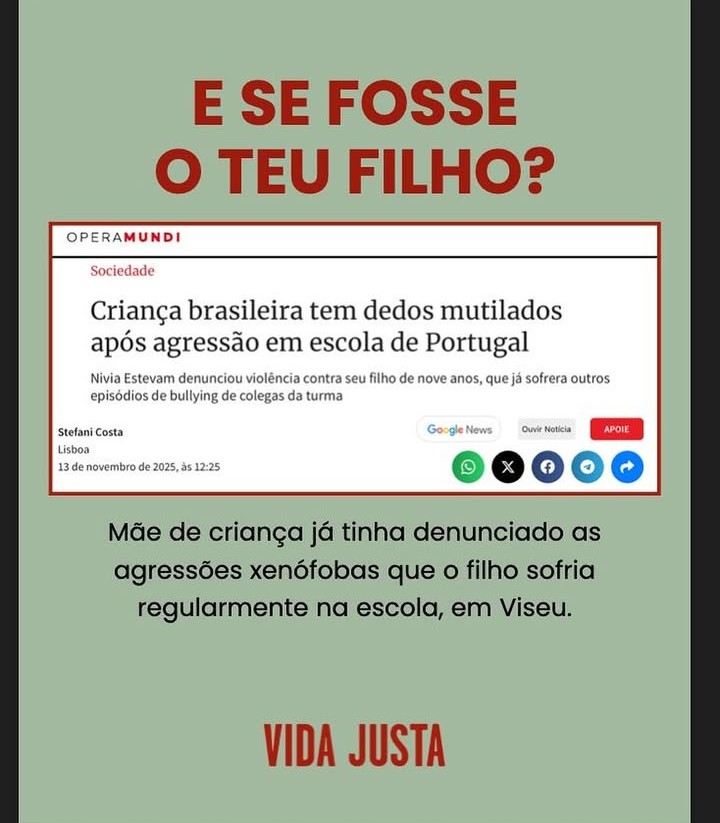 Nós já passamos por isto.
O ódio que as crianças vivem nas suas casas é transformado, depois, em mais ódio e violência nas escolas.
Foi assim, nos anos 90, com o ódio a ser dirigido à imigração de leste. É assim, agora.