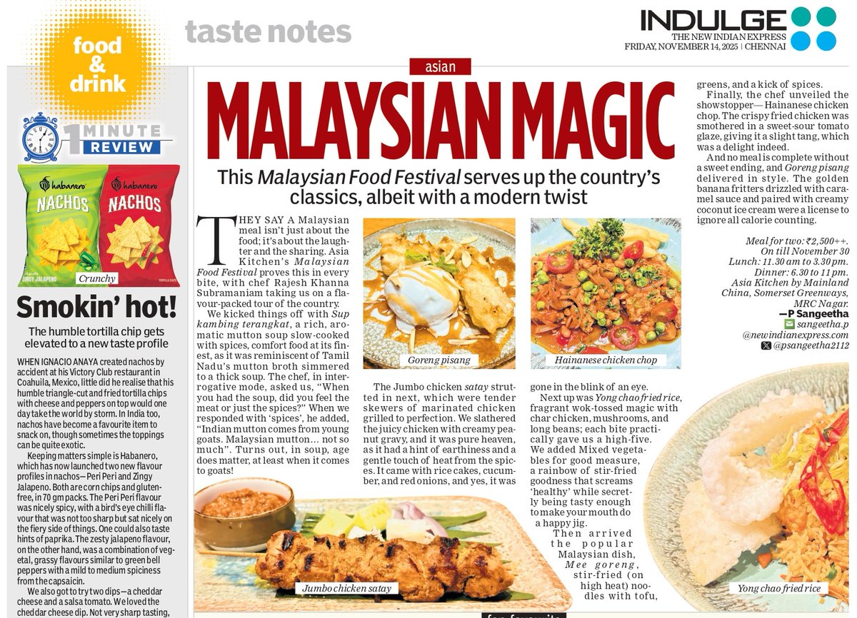 Asia Kitchen's ongoing Malaysian Food Festival serves some of the country's popular dishes, but with an indulgent twist. Read the review here <a href="/indulgexpress/">indulgexpress</a>