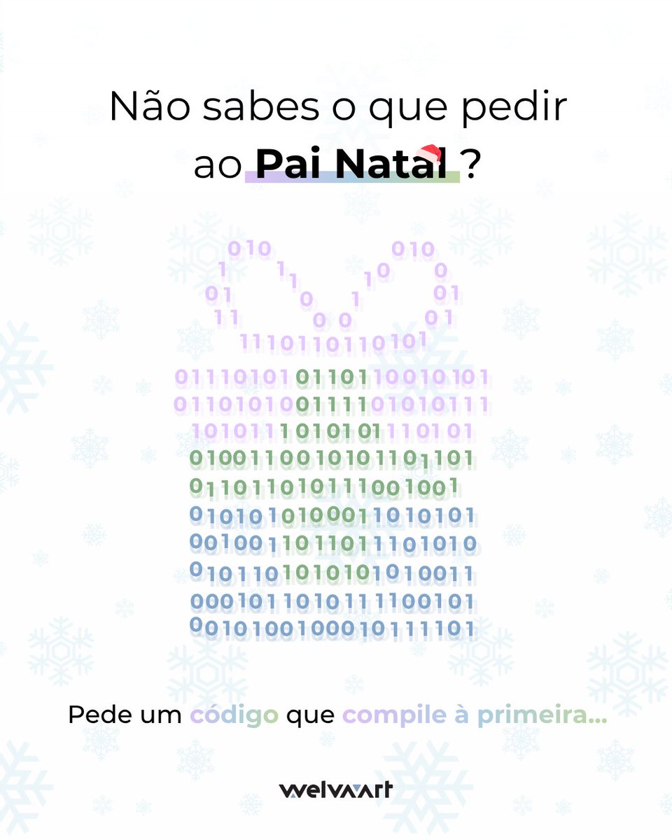 Welvaart_io's tweet image. 🎄 Devs sabem a luta.
Este ano pedimos ao Pai Natal só uma coisa:
➡️ Código que compile à primeira. 💻😅
Se não for pedir muito…
#TechHumor #DeveloperLife #Welvaart #ChristmasVibes
