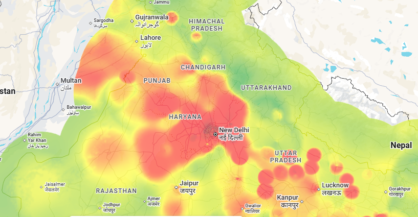 Current AQI Heat map for North India. I don't see Punjab being any worse than Haryana or Rajasthan or U.P in it. 

The joke as always is on the people, who are constantly fed falsified data.