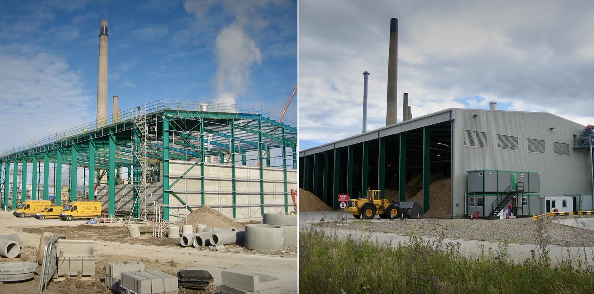 Throw back before &amp; after of project where we installed a new single skin solution to the SembCorp biofuel facility at Wilton on Teesside.

Midas installed a complete external envelope, inclusive of a single skin sidewall, and roof featuring 20% rooflights.

#TeamMidas #Cladding