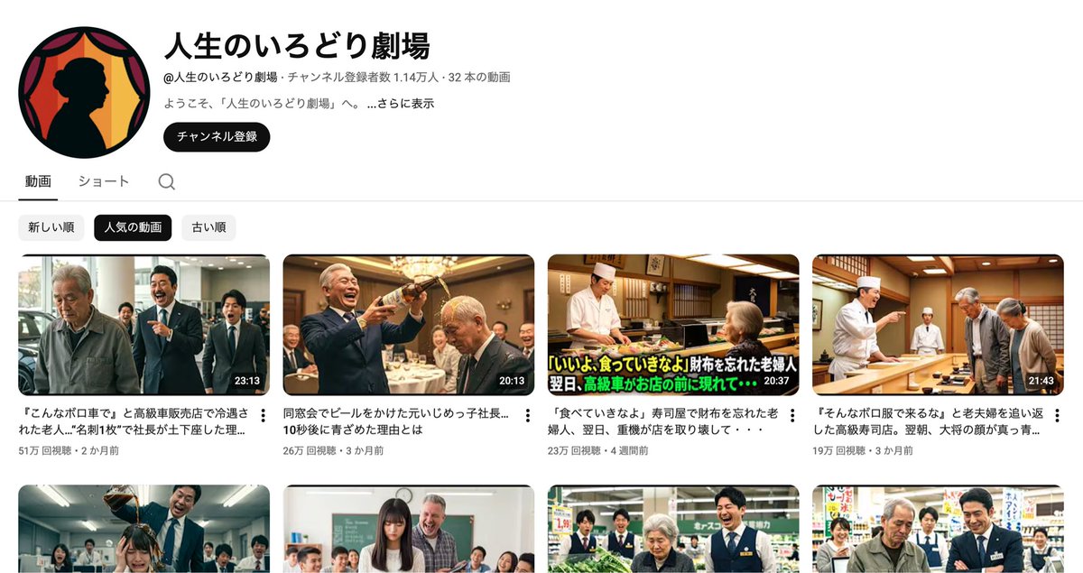 phil__youtube's tweet photo. 初心者、必見です。

今YouTubeで稼ぐなら、シニア向け「AI×朗読」チャンネル一択

このチャンネルも月で50万円以上稼いでます。

しかも使うツールはこの2つだけ

・Chat-GPT
・Vrew(AI編集ツール)

詳しく知りたい人は���
いいね&amp;リプで「シニア」と送ってください。

このチャンスを逃さないように https://t.co/G0isUPktpW