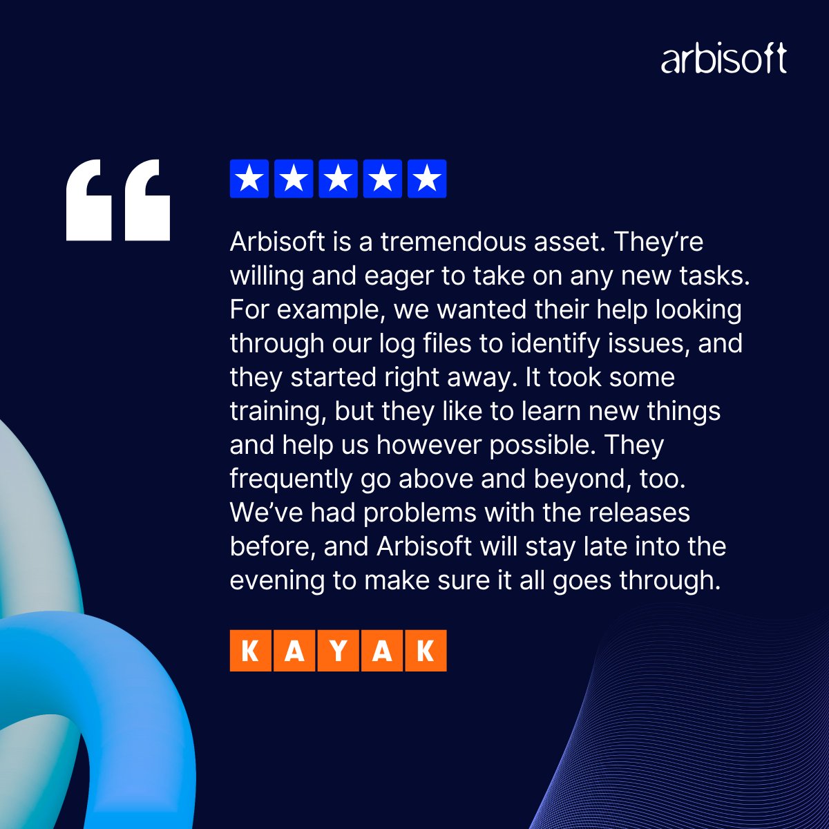 arbisoft's tweet image. Reliability isn’t promised, it’s proven!
That’s why Amy Marshall at @KAYAK trusts Arbisoft to jump in, sort issues fast, and stay until the job’s done.

Looking for that kind of partnership? Let&apos;s talk: bit.ly/4i1YJ8b

#TechPartnerships #Testimonial #Arbisoft #Kayak