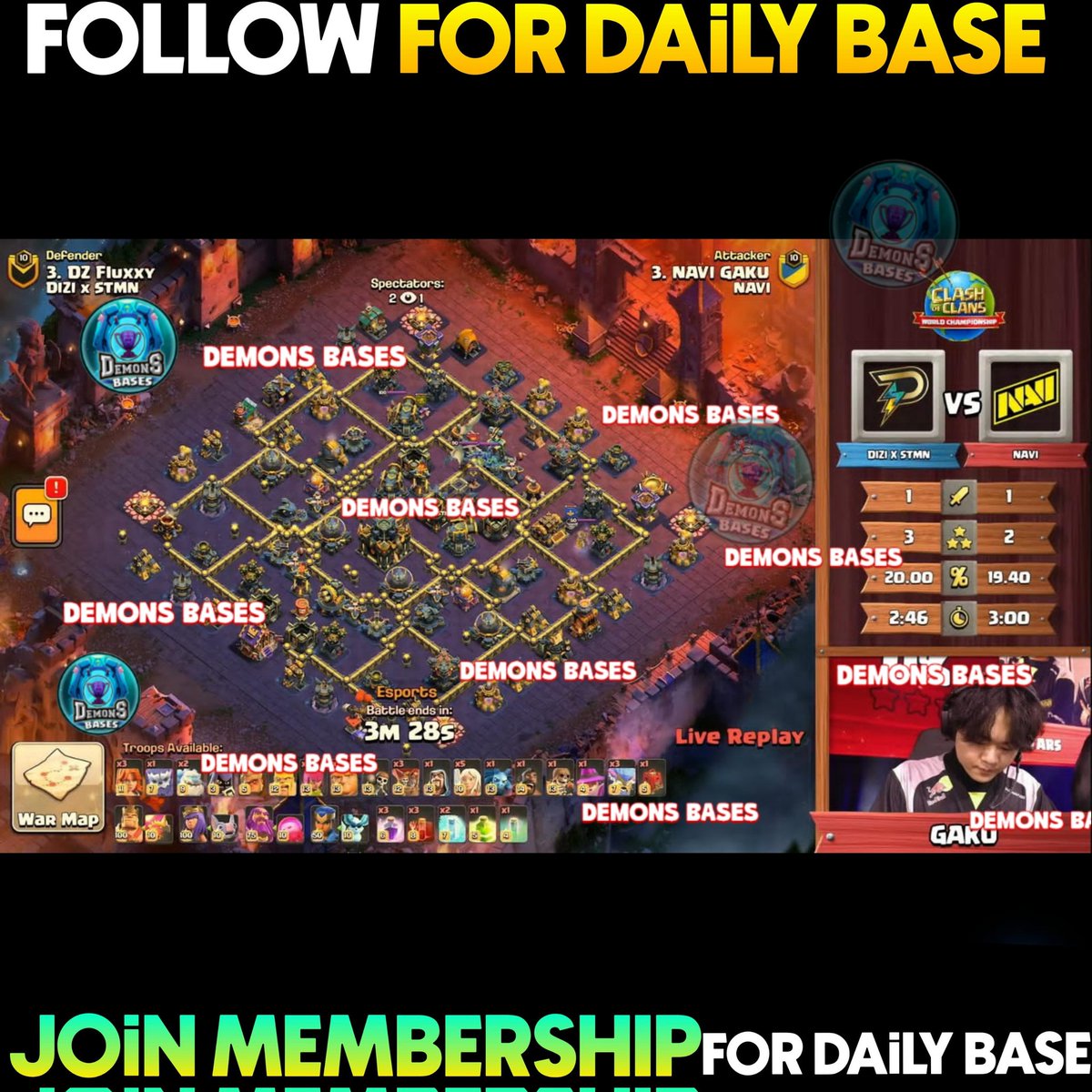 Mmg Nes4X
discord.com/invite/XHw9THw…

Mmg Anat
link.clashofclans.com/en?action=Open…

Dz Darkstar
link.clashofclans.com/en?action=Open…

Dz Flucxxy
link.clashofclans.com/en?action=Open…

Join Membership Here for Daily New Top Players Bases (Just 0.99$ or29 ₹)
youtube.com/channel/UCe43_…
Dc-
discord.com/invite/XHw9THw…