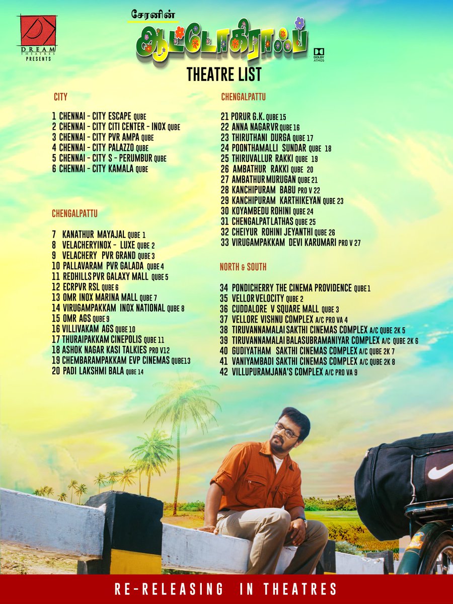 CheranDirector's tweet photo. எனது வேண்டுகோளை ஏற்று ஆட்டோகிராப் திரைப்படத்தின் மறுவெளியீட்டிற்கு ஒத்துழைத்து திரையரங்கம் தந்த உரிமையாளர்கள், ஏரியா வாரியாக தியேட்டர் ஒப்பந்தமிட்டு தந்த விநியோகஸ்தர்கள், வெளியீட்டில் உடன் இருந்த நண்பர்கள் பச்சையப்பன், தேவா,  அனைவருக்கும் மனமார்ந்த நன்றி... 
@AutodraphReRelease https://t.co/0rC6xQ5YLz