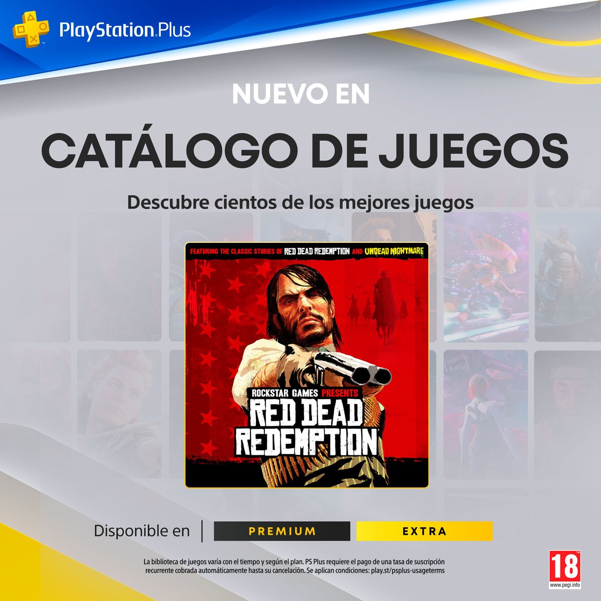PSPlusES's tweet image. 🚨ATENCIÓN a todos🚨 Nos vamos al salvaje oeste 🤠🎮
Red Dead Redemption se une al catálogo de juegos de PlayStation Plus Extra y Premium el 2 de diciembre con sus versiones de PS5 y PS4.
Más información: bit.ly/CatPSNov25
#PlayStationPlus #RedDeadRedemption